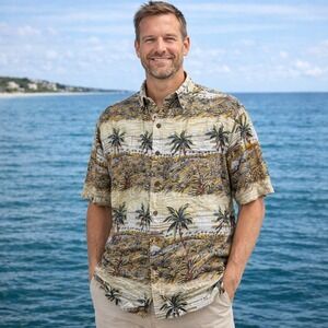 Kahala Button Up Shirt Mens XL Multicolor Ron Anderson Rayon Tropical Woodie